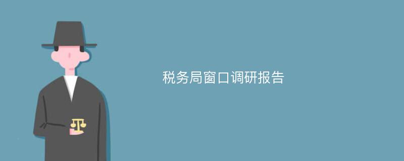 税务局窗口调研报告